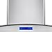AKDY Stainless Steel Island Mount Kitchen Cooking Range Hood with Tempered Glass, LED Lights and Touch Control Panel (36 in.)