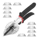 Miter Shears, Multi Angle Miter Shear Cutter With 10 Replacement Blades, 45-135 Degree Adjustable Angle Scissors Trim Shears Tools for Cutting Plastic, PVC and Thin Wood Strips