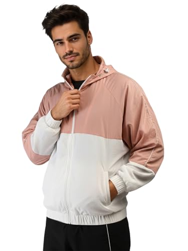 Image of CHKOKKO Sunscreen Jacket for Men Windcheater Hooded Zipper Sports Jacket | UV Protection | Sun Protective | Lightweight Water Resistant | Riding Biker | Outdoor Travel Gym Running