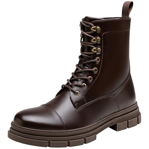 Jousen Mens Boots High Top Motorcycle Boots Fashion Zipper Mens Casual Boots Chukka Dress Combat Boots