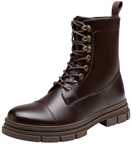 Jousen Mens Boots Casual Fashion Motorcycle Waterproof Combat Boots For Men(AMY8415 brown 12) by Jousen - Used condition - US$22.09