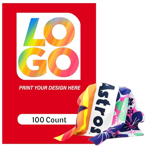 USMG Custom Full Color Microfiber Rally Towel 11x18 – Personalized Sports Spirit Towel for Events, Teams & Marketing (Red, Qty 100)
