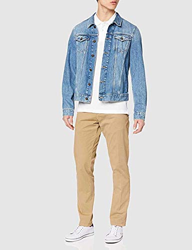 Tommy Jeans Piqué P Camiseta Polo con Cierre de 3 Botones, Blanco (Classic White), S para Hombre