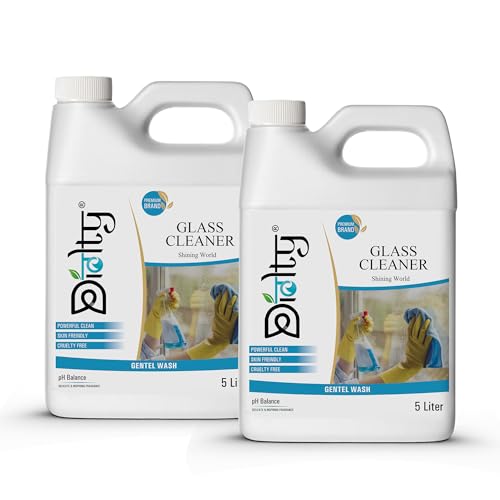 Image of Glass Cleaner liquid 10 liter, Windows & Mirrors cleaner, Glass Cleaner with ultra-shine Formula, Remove finger marks (Lemon)