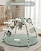 Blissful Diary Baby Play Gym Mat, Play Mat Activity Mat with 6 Detachable Toys for Stage-Based Sensory & Motor Skill Development, Easy to Install & Clean, Baby Essentials Gift, Sage Green #3