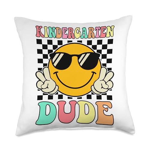 Kindergarten Dude First Day of Kindergarten Back to School Throw Pillow