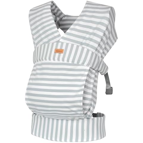 CUBY Baby Wraps Carrier Sling, Baby Carrier for Newborns and Toddlers,Skin-Friendly and Soft Front Baby Carrier Wrap Perfect Baby Gifts (Green Stripe, Cotton) Cover