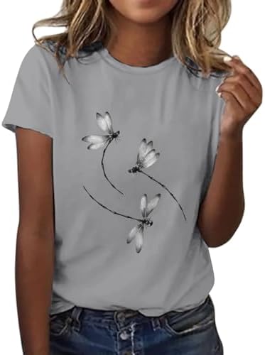 T Shirt Donna Cotone Manica Corta Top Girocollo Loose Camicie con Stampa Basic Maglia Classico Moda Camicetta Casual T Shirt Donna Firmate Vintage Curvy