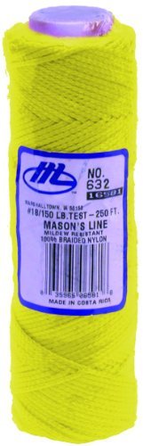 MARSHALLTOWN The Premier Line 632 250-Foot Mason's Line Fluorescent Yellow Braided Nylon by MARSHALLTOWN The Premier Line
