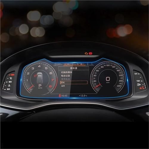 ELDVSUA Tempered Schutzfolie Für Q7 Für Q8 Navigationsbildschirm, Armaturenbrett, Innenraumzubehör, Schutzfolie Aus Gehärtetem Glas(Dashboard)