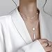 DAOCHONG S925 Sterling Silver Multilayer Layered Triple Long Chain Stackable Stack Pendant Necklace for Women Jewelry Y-Necklace