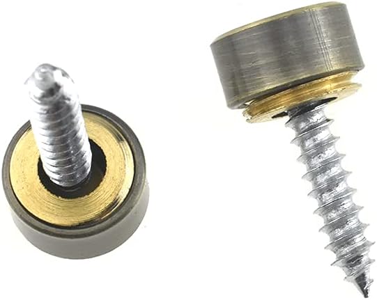 Hahiyo 10mm Diameter Mirror Screws Brushed Copper Material Solid Easy Install Brass Washer Decorative Caps Fasteners Nails Bronze 10 Pairs for Bathroom Mirrors Panels Kitchen Ceiling Arts Crafts