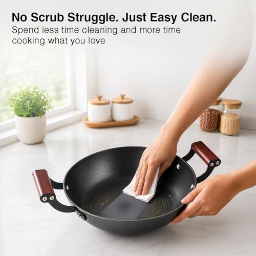 Image of Prestige Nitride Lightweight Cast Iron Kadai 20cm /1.4L with Glass Lid | Castlite Series | High Heat Retention & Rust-Proof | Enamel Coated | Gas & Induction Compatible | 15Y Product Warranty