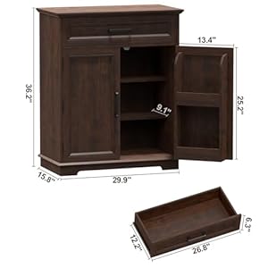 Buffet cabinet with storage kitchen cabinet with drawer storable door modern floor sideboard freestanding cabinet for living room entryway dining room cherry  urban country home decor