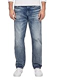 orderseite mit Destroyed-Details, helle Waschung mit Sitzfalteneffekten, klassische 5-Pocket-Form mit Reißverschluss griffige Denim-Qualität aus Baumwolle
