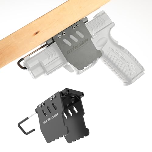 Stinger U3 Gun Magnet Mount,Magnetic Gun Mount Holster with Trigger Safe and Inner Barrel Support,Gun Magnets for Car,Truck,Safe,Desk,Wall,Pistol Rack with a Pocket Clip