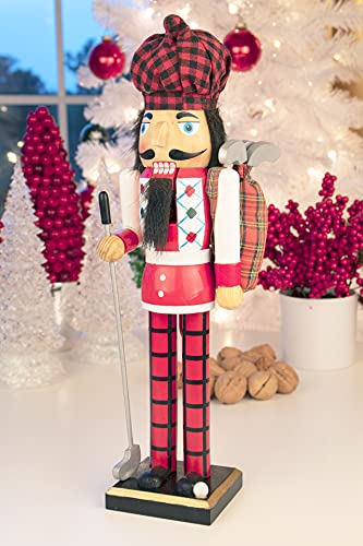 Clever Creations Schwarzer Golfer Traditioneller Nussknacker aus Holz, 40,6 cm, festliche Weihnachtsdekoration für Regale und Tische – Ansicht 6