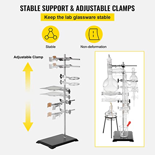 Vevor Distillation Apparatus 500Ml Lab Glassware Kit Glass Distilling For Pure Water Oil Essential Distillation With Condenser Pipe Flask(500Ml,24/29) #TOP4