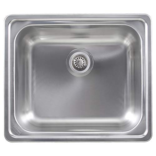 Image of Franke Artisan Stainless Steel Sink, Single Bowl, Satin Steel Finish, 21 x 18 inches
