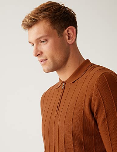 Image of Marks & Spencer Cotton Modal Textured Knitted Polo Shirt