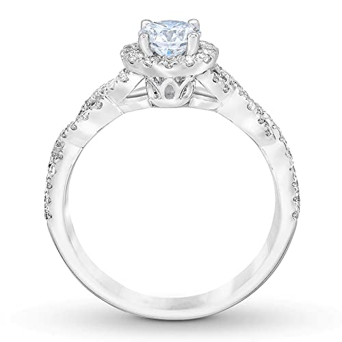 1 Carat Round Cut Bridal Set Moissanite Engagement Rings for Women Platinum Plated Silver Round Moissanite Rings3