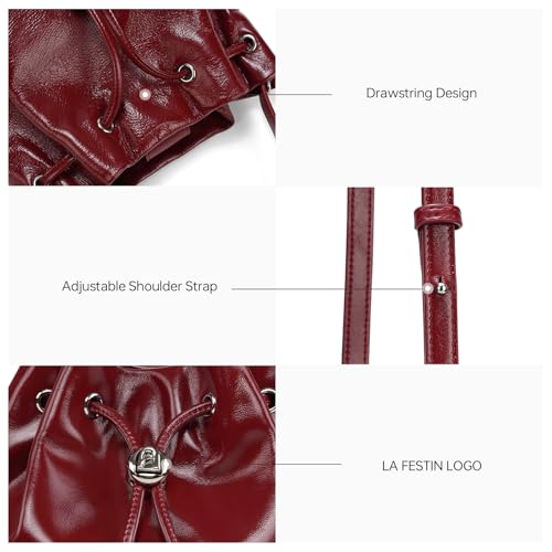 LA FESTIN Small Purse Leather Bags For Women: Shoulder Handbags Crossbody Clutch3