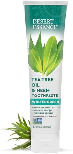 Desert Essence Natural Tea Tree Oil and Neem Toothpaste, 176g (6.25 OZ)