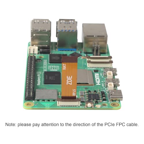 ZDE 2 Stück 30mm FPC FFC Flexibles Flachbandkabel 16Pin 0.5mm Pitch Flexibles Flachkabel Kompatibel mit Raspberry Pi 5 PCIe zu M.2 Key M NVMe SSD Adapter PCIe Peripheriekarte