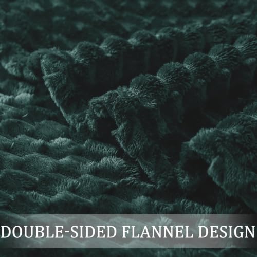 Image of Exclusivo Mezcla 3D Fleece King Size Blanket for Bed, Forest Green | Extra Soft Fuzzy Plush Lightweight Bed Blankets, Cozy Fluffy Decorative Blankets for All Seasons, 90x104 Inches