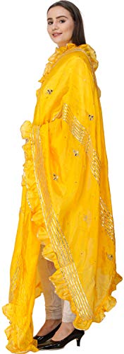 Dupatta from Amritsar with Gota Patches and Frill Border - Art Silk2