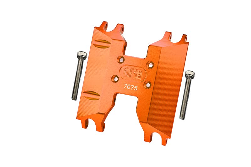 GPM Upgrades Aluminum 7075-T6 Chassis Skid Plate for 1/18 UTB18 Capra 4WD Unlimited Trail Buggy（AXI01002） Rc Cars (Orange)