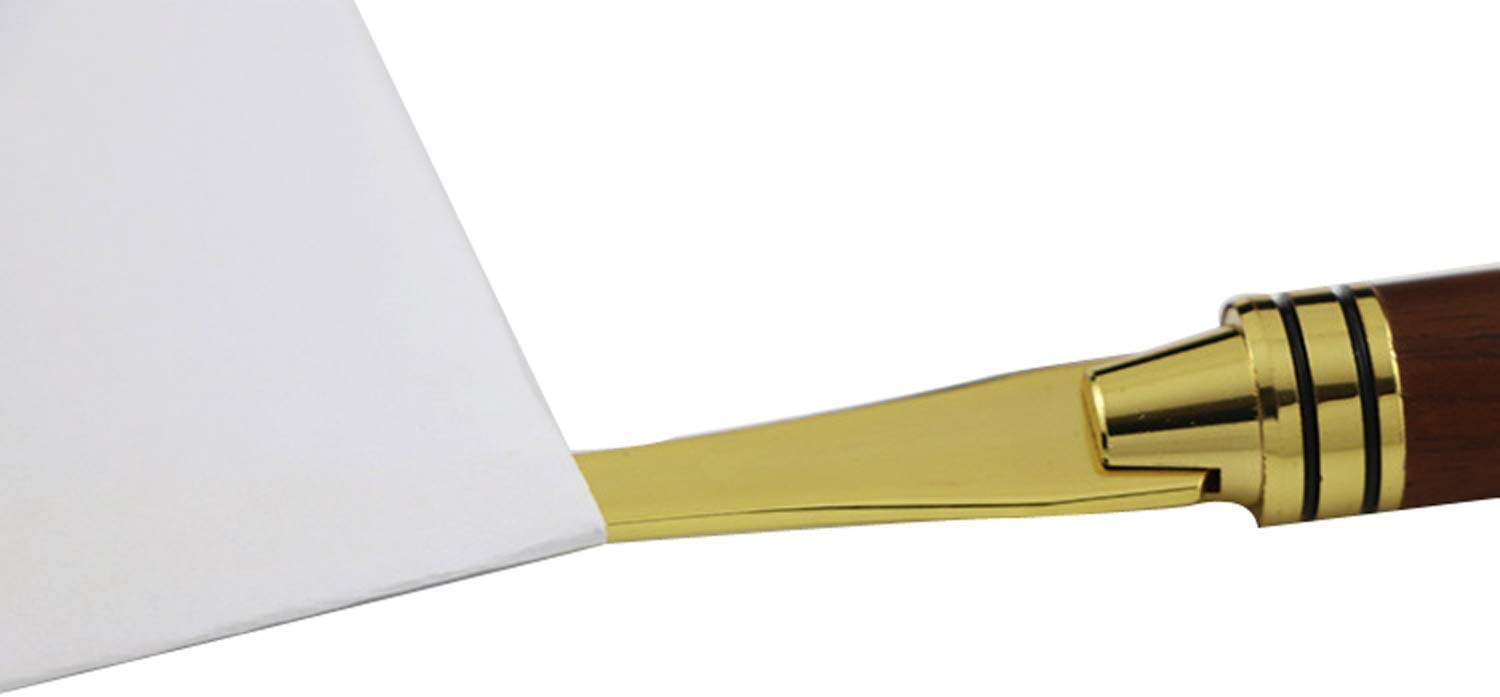 Ouvre-Lettre en Alliage d'Or avec Poignée en Bois Couteau en Acier Inoxydable Cadeau