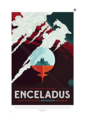 Affiche encadrée Enceladus NASA Space Tourism cadre mural salon taille M