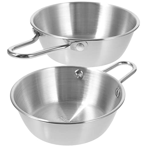 GALPADA 2Pcs Camping Bowls with Handle Multi Function Food Containers for Outdoor Use and Bowls for Family Restaurant and Parties
