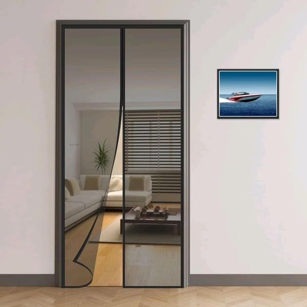 Image of Magnetic Mosquito Door Net for Home 6.8ft x 3.2ft | Heavy Duty Fine Mesh Screen with Automatic Magnetic Closure | Hands-Free Entry | Washable Insect Protection Door Curtain