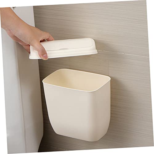 Caneca de basura rectangular blanca para cocina y baño miniatura 5