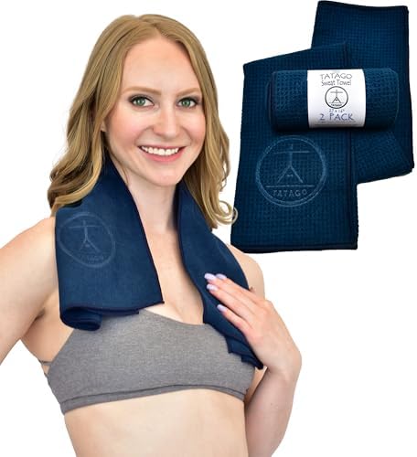 Tatago Hot Yoga Sweat Towel & Yoga Hand Towel-Soft & Absorbent, Q...