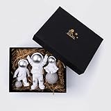 SISIGOO Astronauts Figures Statues (Set 3 Pieces Gift Box), Ornaments Resin Outer Space Themed Decor