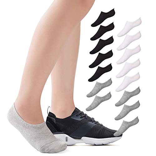No Show Socks for Women, 3/6/9/15 Pairs Cotton Liner Socks Casual Invisible Non Slip Flat Boat Line Socks Thin Loafer Low Cut Socks