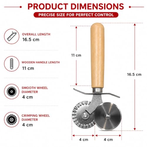 Image of 2-in-1 Stainless Steel Pizza Cutter & Dough Crimper Wheel