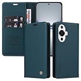 SLWYF Handyhülle für Huawei Nova 12S 4G Hülle, Premium PU Lederhülle Wallet Klappbar Flip Hülle Tasche Magnet Kartenfach Standfunktion Klapphülle Schutzhülle Handyhülle, Blau