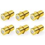 VCE Coaxial Cable Connector, RG6 Coax Cable Extender F-Type Gold Plated Adapter Female to Female for TV Cables, 6 Pack