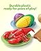 Coogam Pretend Play Food Kitchen Accessories for Kids, Fake Fruits Meats Vegetables Cutting Food with Shopping Storage Basket for Preschool Activities, Daycare Educational Toy for 3 4 5 Years old Kids