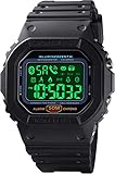 findtime Digitaluhr mit Bluetooth Multifunktionsuhr Herren Militär Watch IP68 Wasserdicht Schrittzähler Kalorien Armbanduhr Stoppuhr Alarm Benachrichtigung Smartwatch Outdoor Männer Schwarz