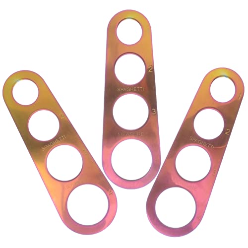 VERDANVERSE Spaghetti Portion Control Tool 3pcs 430 Stainless Steel Pasta Measuring Device 4 Holes for Accurate Spaghetti Serving Size Kitchen Accessory