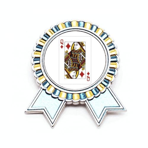 Broche cartes à jouer en métal de finition premium avec insigne de costume M