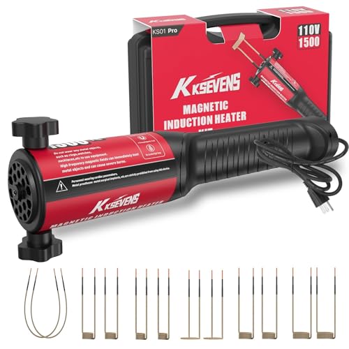 Induktionsheizung, 1500 W, 110 V, Bolzenentfernung, magnetisches Induktionsheizgerät mit 12 Spulen zum Entfernen von rostigen Schrauben, Rot