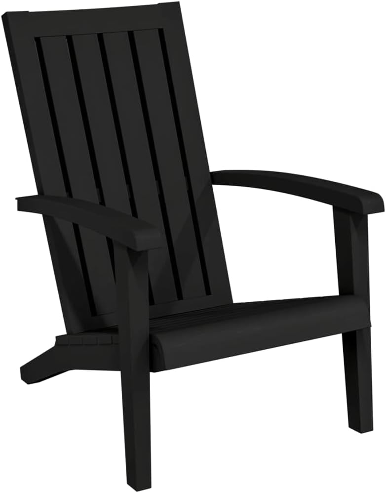 vidaXL Garden Adirondack Chair Set of 2 Black Polypropylene Standard