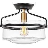 Ledsyonda Semi Flush Mount Ceiling Light, Farmhouse Ceiling Light Fixture E26 Base, Industrial Flush
