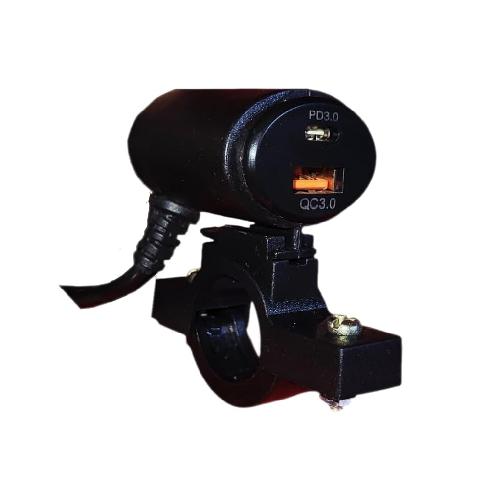 Bike USB Charger, 33W PD Type-C & 22.5W QC3.0, Handlebar Mount, Weather-Protected, Black-picture-31